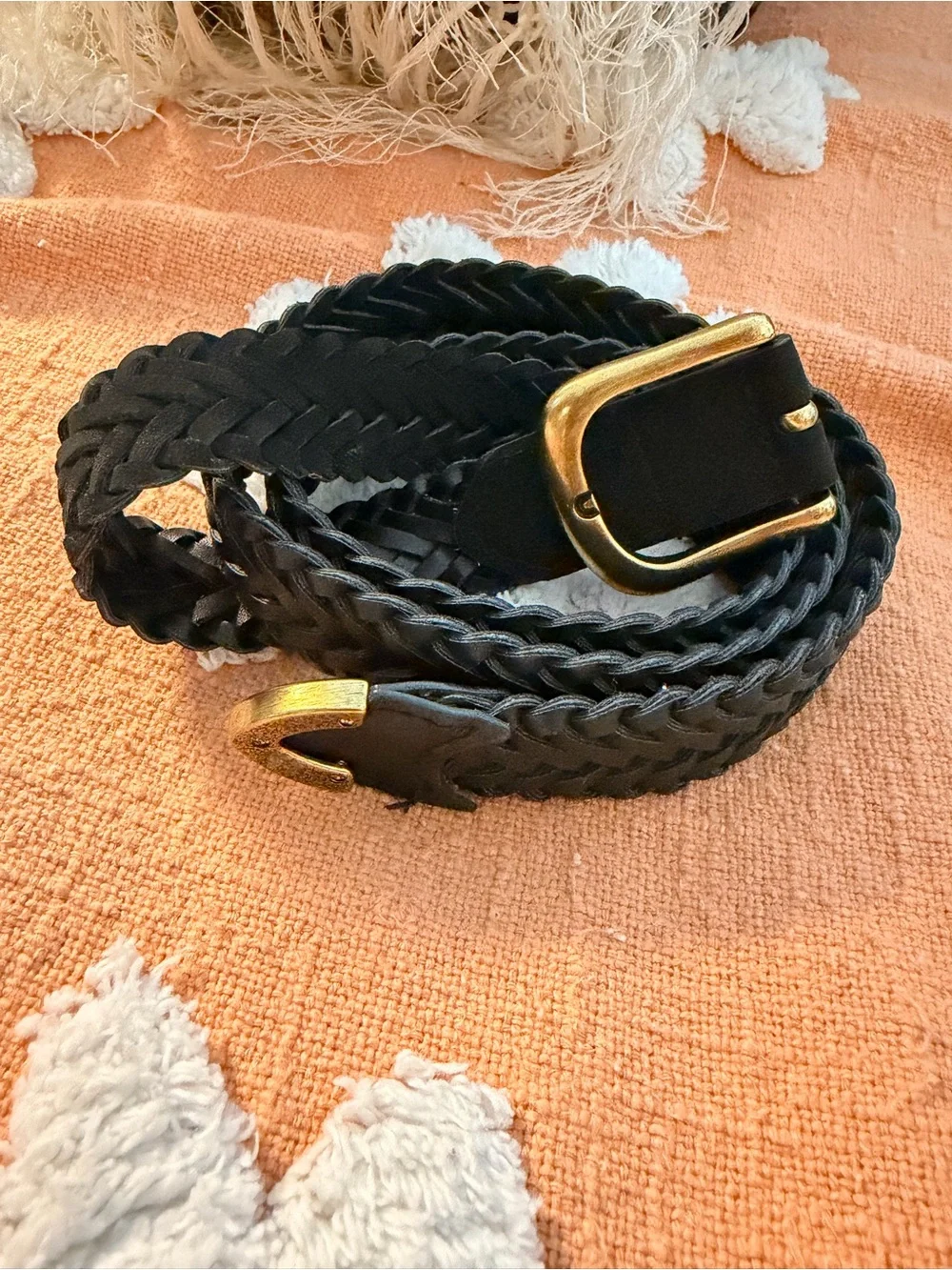Target Black Braided Belt with Gold Buckle